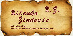 Milenko Zindović vizit kartica